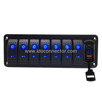 12V 7 Gang Rocker Switch Panel for Boat